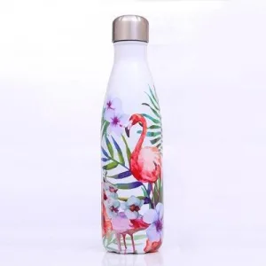 Bouteille Isotherme Inox Tropical Flamingo