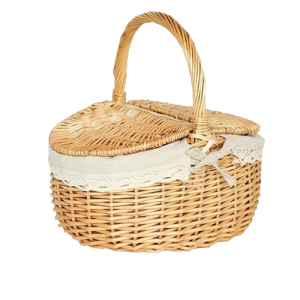Panier Pique-nique Rond En Osier