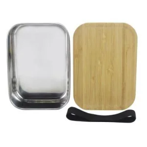 Lunch Box En Acier Couvercle Bambou