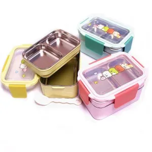 Lunch Box En Acier Inoxydable + Couverts 3 Emplacements Kitty