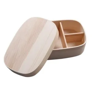 Lunch Box En Bois À Ruban Rouge