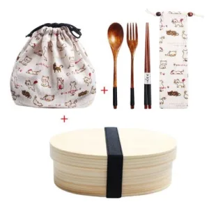 Lunch Box Traditionnelle Japonaise En Bois Arigato