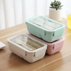 Lunch Box En Paille De Blé Couvercle Transparent