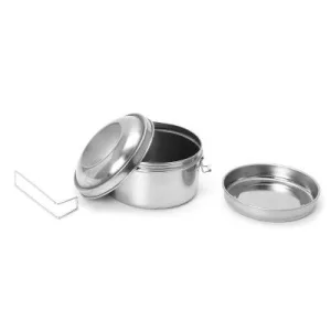 Mini Lunch Box Simple Ronde En Acier Inoxydable