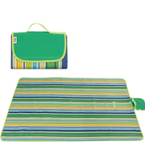 Tapis Pique-nique Vert Émeraude Rayé