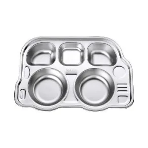 Plateau Repas Acier Inoxydable 5 Emplacements